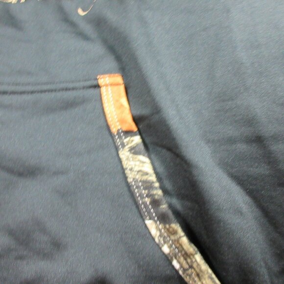 Legendary mens black w camo trim sewn Gods Country lined fishing hoodie L EUC - Picture 5 of 9